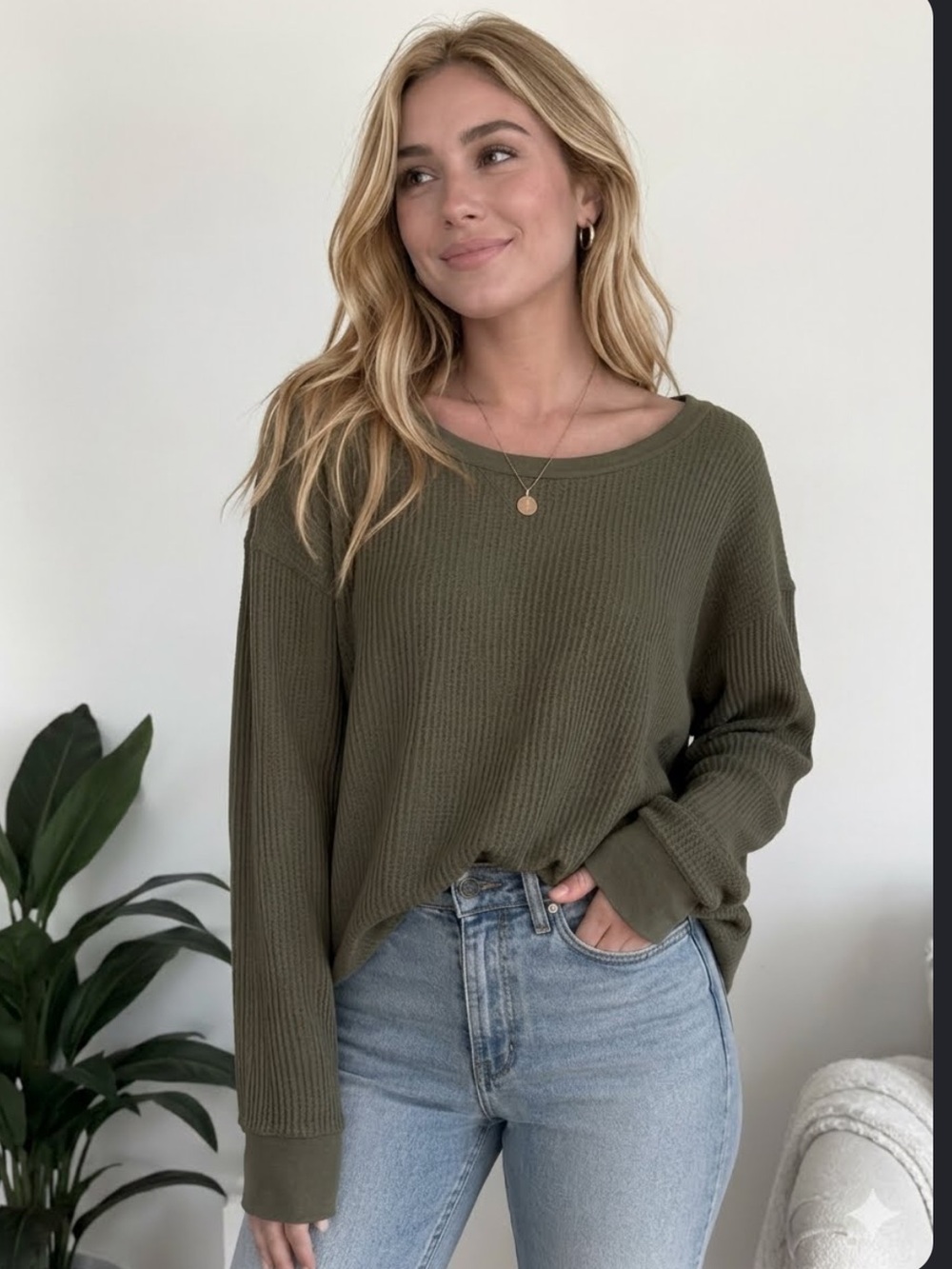 Gap waffle knit long sleeve